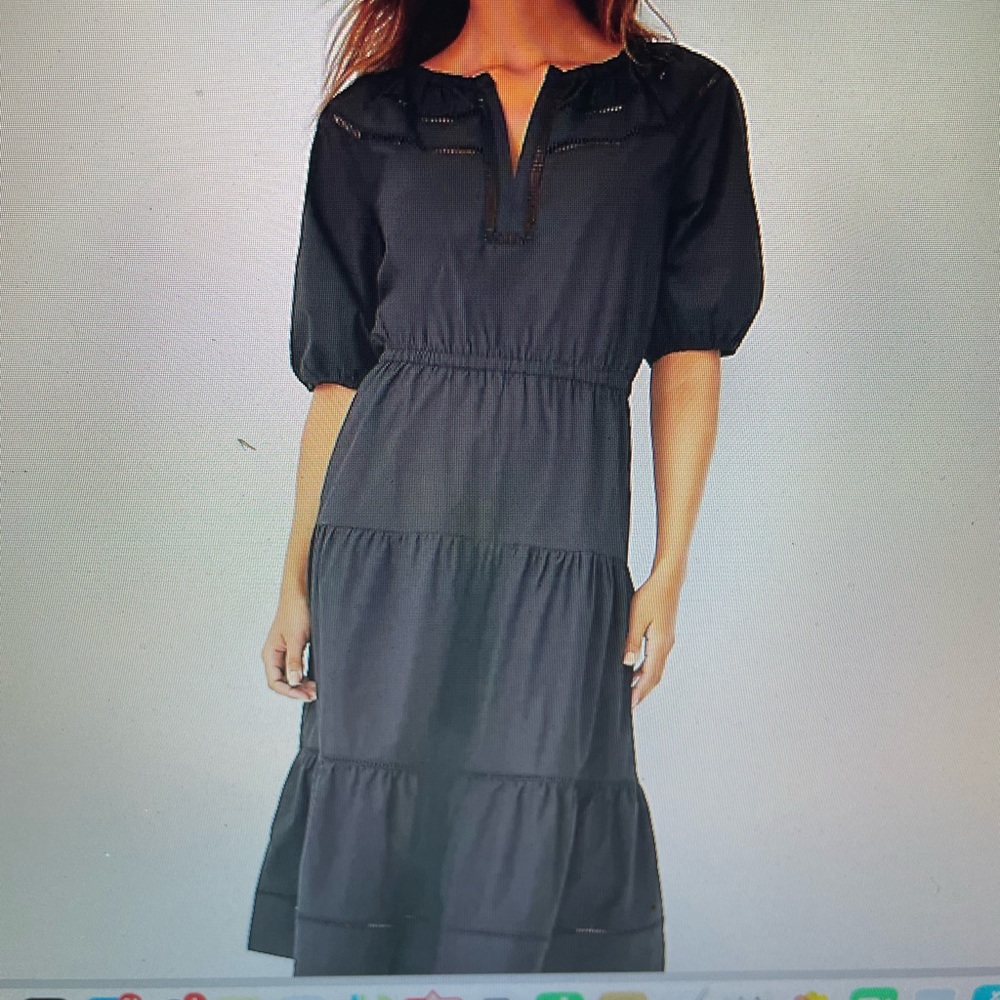 Ann Taylor Petite Cutout Placket Midi Dress Size XS NWT